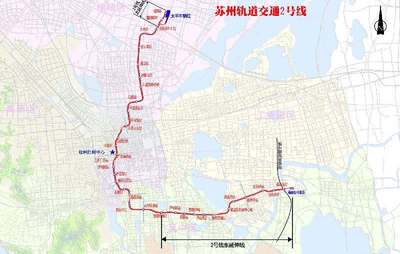 苏州地铁2号线线路图